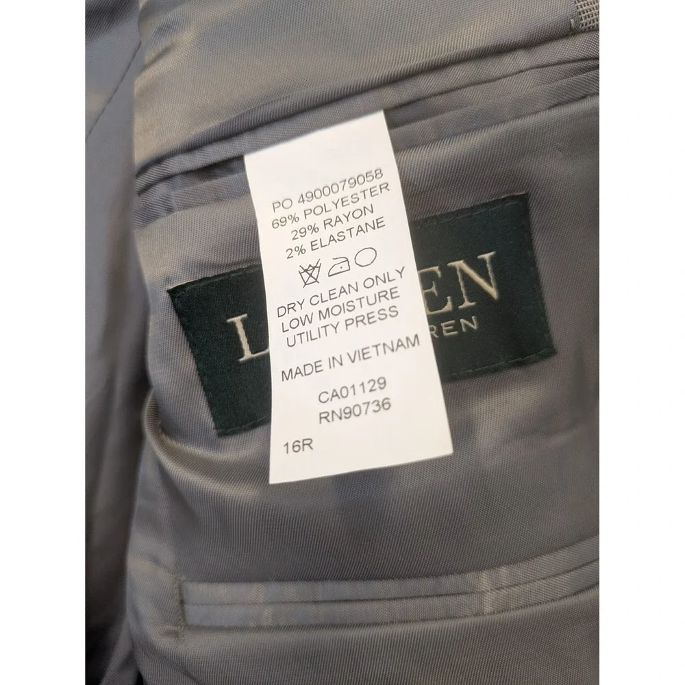 Lauren Ralph Lauren Suit Jacket Kid's 16R Grey Two Button Formal Blazer